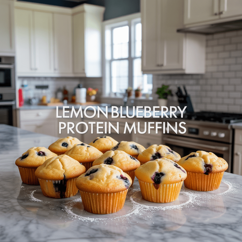 Lemon Blueberry Protein Muffins